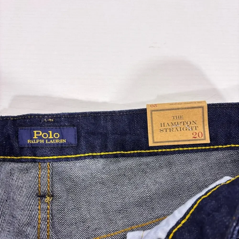 NWT Ralph Lauren Polo Boy's Hampton Deep Blue Straight Jeans Size 20 1082